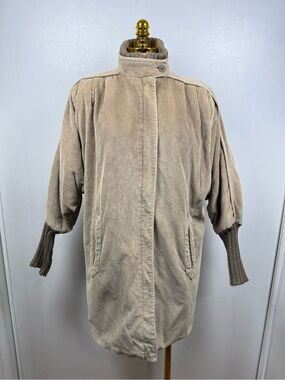 Vintage Foxrun Two Corduroy Coat Beige Jacket Size L